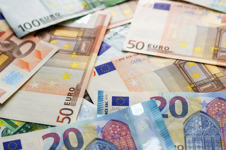 Background of Euro banknotesの写真素材