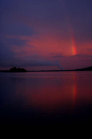RAINBOW OVER LAKE/LOCHの写真素材