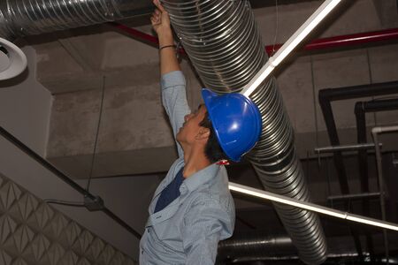 Architect checking the facilities in Mexicoの写真素材
