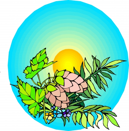 Grass with flowers illustrationのイラスト素材