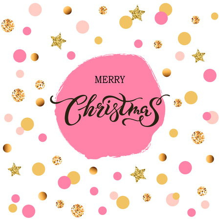 Merry Christmas hand drawn lettering for card designのイラスト素材