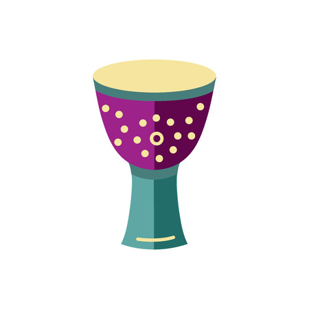 Drum vector illustration isolated on white background. Flat style design.のイラスト素材