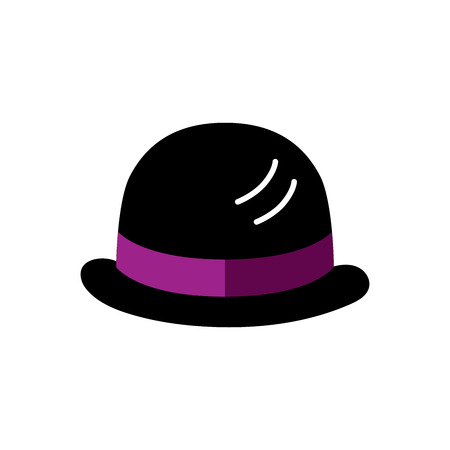 Bowler hat isolated on white background. Flat style vector illustration.のイラスト素材
