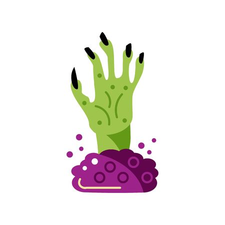 Zombie hand icon. illustration isolated on white background. Flat style design.のイラスト素材
