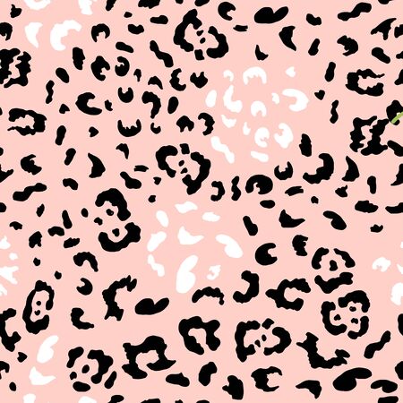 Pink seamless pattern with leopard's spots. Vector illustration.