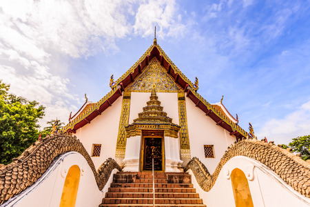one of the old beautiful thai church in the north of Thailandの写真素材