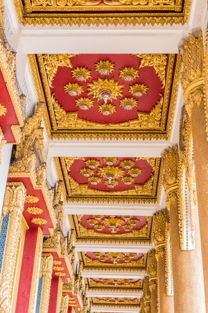 Beautiful Thai art on The ceilings of Thai churchの写真素材