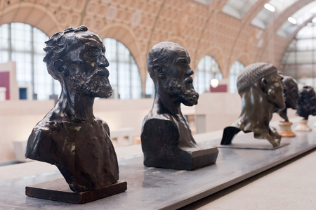Paris, France - November 9, 2017. Close-up of statues by Auguste Rodin, was at the Quai d'Orsay Museum in Paris. France.のeditorial素材