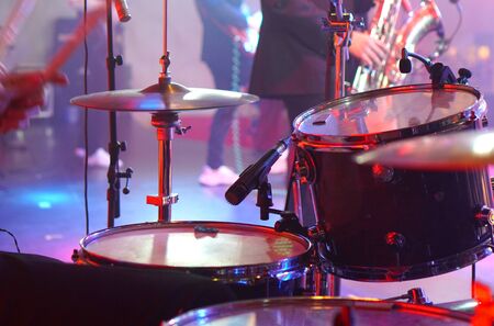 Music drums. Music arrangement at the stage. の写真素材