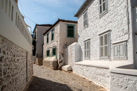 Street in small mediterranean town in sunny summer day
