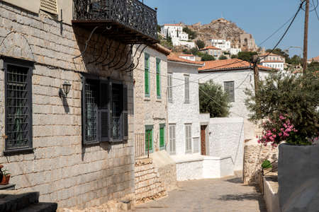 Street in small mediterranean town in sunny summer dayの写真素材