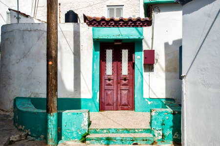 Street in small mediterranean town in sunny summer dayの写真素材