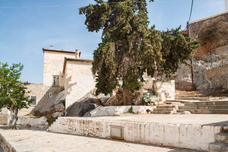 Street in small mediterranean town in sunny summer dayの写真素材
