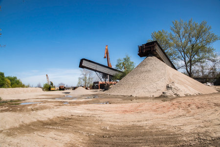 Old obsolete industrial facility for gravel pit sorting