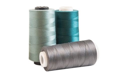 Spools of thread isolated on white background. Clipping path included.の写真素材
