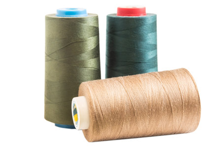 Spools of thread isolated on white background. Clipping path included.の写真素材