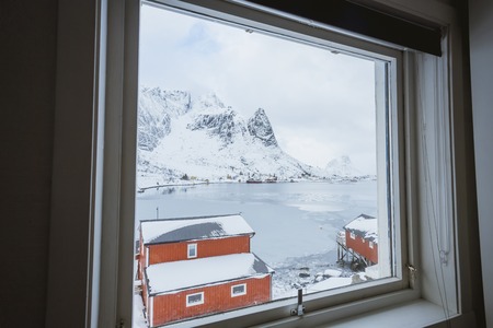 Incredibly beautiful view from the window of the house, an incredibly beautiful landscape of...