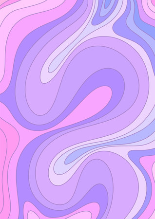 Abstract pastel background with wavy lines. Vintage, cartoon. Print.のイラスト素材