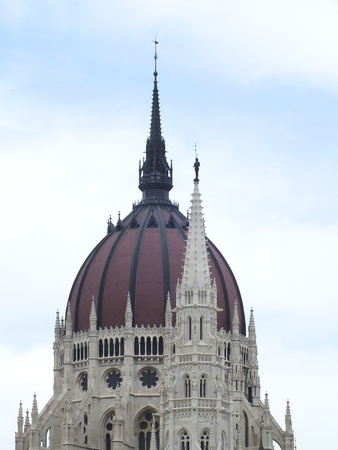 Hungarian parlamant at daytime with Danubeの写真素材