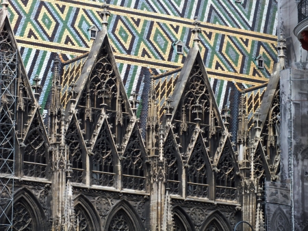 Vienna, top of Stephansdomの写真素材