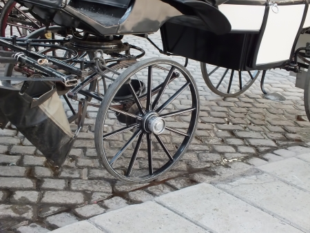 Antique Austrian Horse Carriage for sightseeing in Wienの写真素材