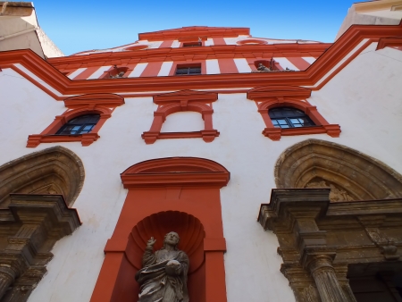 In front of a church in Sopron, Hungaryのeditorial素材