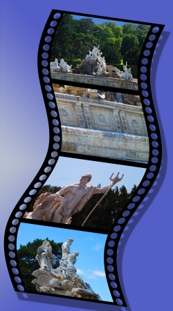 Fountain of the park of Castle Schの写真素材