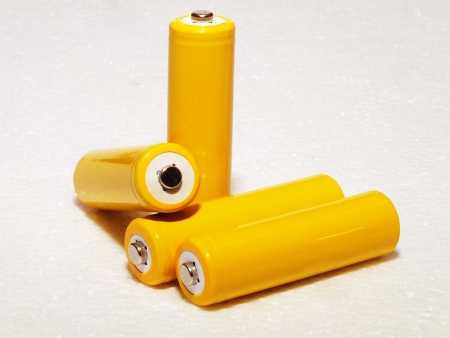 Yellow rechargeable batteriesの写真素材