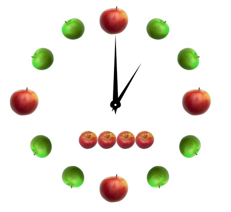 Clock around the appleの写真素材