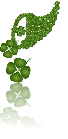 Cornucopia of Fortune goddess with four leaf cloverの写真素材