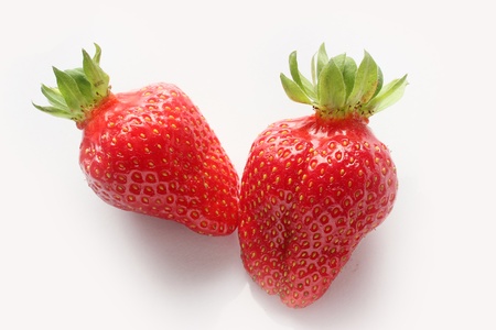 Fresh strawberry isolated on white backgroundの写真素材