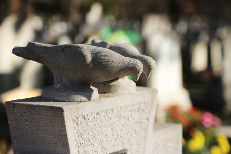 Hungarian cemetery in the autumn - outdoor photographyの写真素材