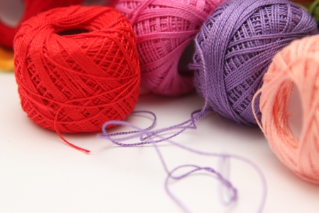 Colorful thread balls - object photographyの写真素材