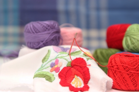 Colorful thread balls - object photography