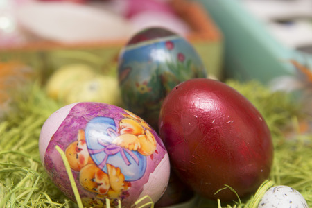 Easter eggs on the table - easter photography