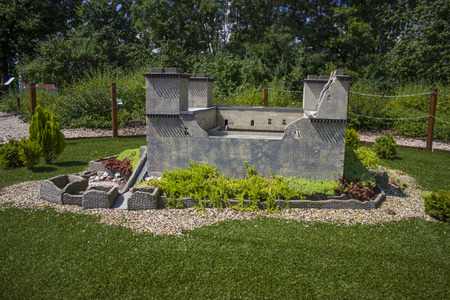 Miniatures at the park Mini-hungary - reproductions of monuments in the Historical Hungary Szarvas, Hungary.のeditorial素材