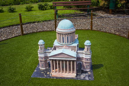 Miniatures at the park Mini-hungary - reproductions of monuments in the Historical Hungary Szarvas, Hungary.のeditorial素材