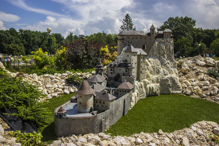 Miniatures at the park Mini-hungary - reproductions of monuments in the Historical Hungary Szarvas, Hungary.のeditorial素材