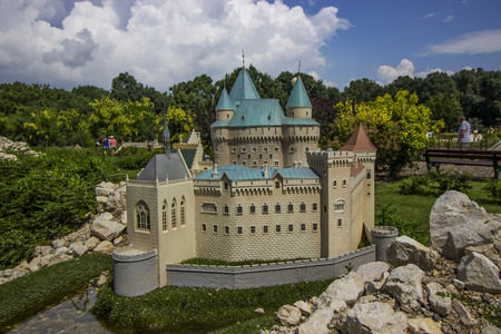 Miniatures at the park Mini-hungary - reproductions of monuments in the Historical Hungary Szarvas, Hungary.のeditorial素材