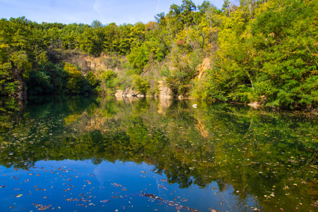 Mine lake of Apc village, Tarn of Szelesko, Hungaryの写真素材