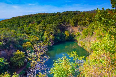 Mine lake of Apc village, Tarn of Szelesko, Hungaryの写真素材
