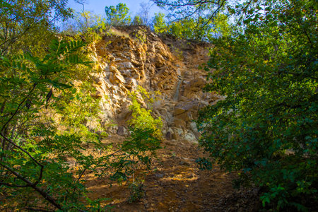 Rockwall and sky, Rockwallin the outsideの写真素材
