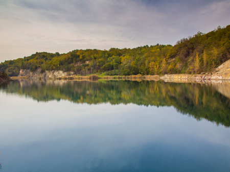 Mine lake at Rudabanya, Hungary - outdoor photographyの写真素材