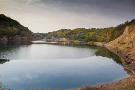 Mine lake at Rudabanya, Hungary - outdoor photographyの写真素材