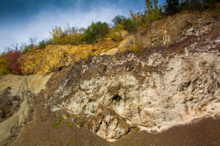 Rockwall in Hungary - old abandoned mineの写真素材