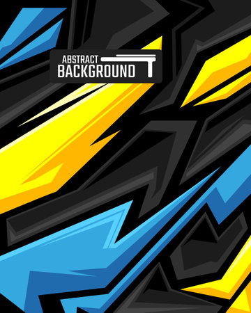 Abstract geometric backgrounds for sports and games. Abstract racing backgrounds for t-shirts, race car livery, car vinyl stickers, etc. Vector background.のイラスト素材
