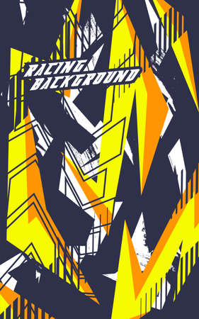 Abstract geometric backgrounds for sports. Abstract racing backgrounds for t-shirts, race car livery, car vinyl stickers, etc. Vector background.のイラスト素材