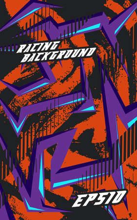 Abstract geometric backgrounds for sports. Abstract racing backgrounds for t-shirts, race car livery, car vinyl stickers, etc. Vector background.のイラスト素材