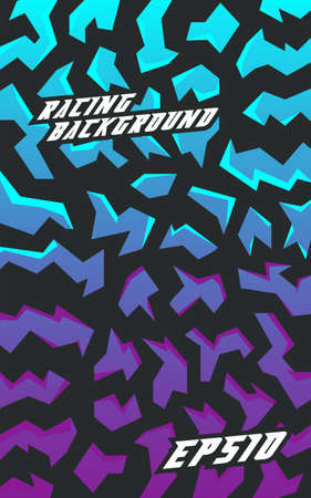 Abstract geometric backgrounds for sports. Abstract racing backgrounds for t-shirts, race car livery, car vinyl stickers, etc. Vector background.のイラスト素材