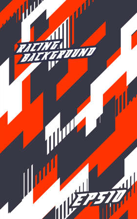 Abstract geometric backgrounds for sports. Abstract racing backgrounds for t-shirts, race car livery, car vinyl stickers, etc. Vector background.のイラスト素材